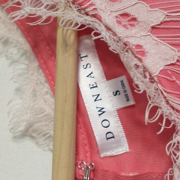 DownEast Fairycore Cottagecore 90's Y2K Grunge Lace Pink Dress Small - Picture 6 of 9